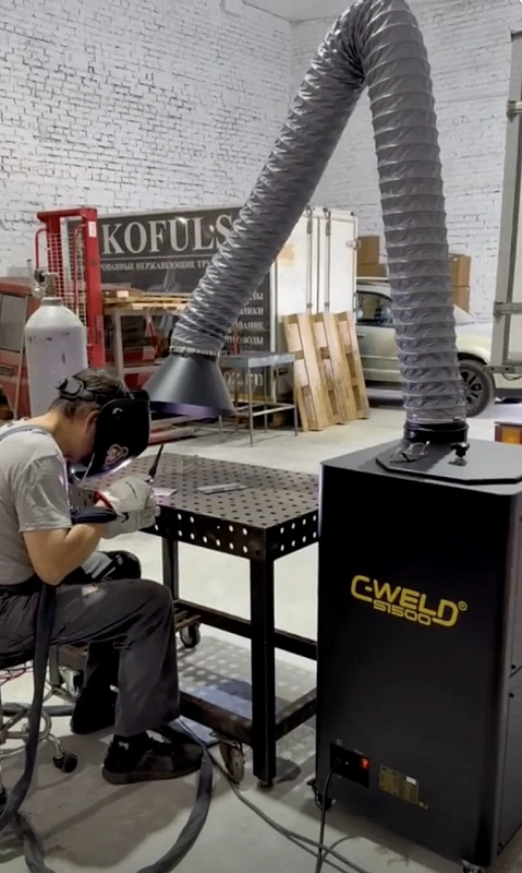 Работа фильтровентиляционной установки C-WELD S-1500